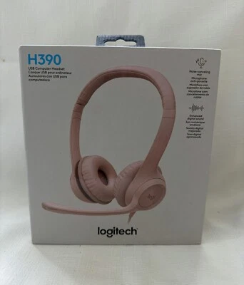 Logitech - H390 Wired USB On-Ear Stereo Headphones - Rose - BRAND NEW - Image 1 of 4