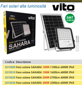 Faro Led 200w Con Pannello Solare Luce Fredda Faretto Led Casa Giardino Esterno - Foto 1 di 5