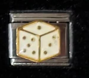 Dice Wholesale Italian Charm Enamel Link 9MM K45-2 - Picture 1 of 3
