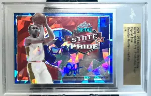 BRANDON HUNTLEY 2021-22 Leaf Metal State Pride Auto 1/ PreProduction Crystal Blu - Picture 1 of 9