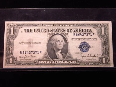 USA $1 1935 D R86427371F # SILVER Certificate BLUE Seal Washington Dollar Money - Image 1 of 3