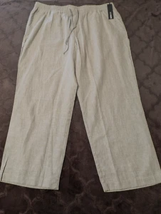 NOVAMEN Men's Lounge Pants NWT XXXL Elastic Waist Relaxed Drawstring Linen Blend - Picture 1 of 9