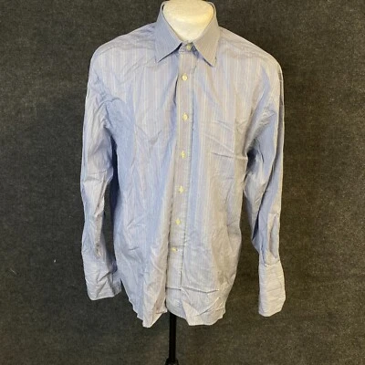 Camisa para hombre Vineyard Vines azul grande 16 años 100 2 capas manga larga puño francés Foto 1 de 4