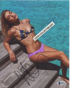 "HAILEY BALDWIN BIEBER FOTO A COLORI FIRMATA DI PERSONA 8X10 ""BECKETT BAS COA" - Foto 1 di 2