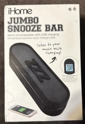 iHome  Jumbo Snooze Bar Alarm Clock with USB Charging - Image 1 of 4