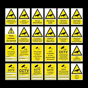 CCTV / 24hr / Surveillance / Camera / Security / Videoed - Plastic Sign, Sticker - Picture 1 of 25