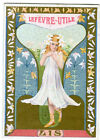 Oblaten scrap  chromo Litho Karte Lefevre- Jugendstil  Blumenkind  Lis 11,3 cm