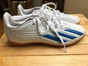 adidas Deportivo Kinder Sneaker Sportschuhe Weiß/Blau Gr. 35 Neuwertig - Bild 1 von 10