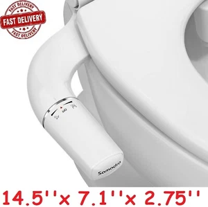 Bidet Fresh Water Spray Kit Non Electric Toilet Seat Attachment with Dual Nozzle - Picture 1 of 12