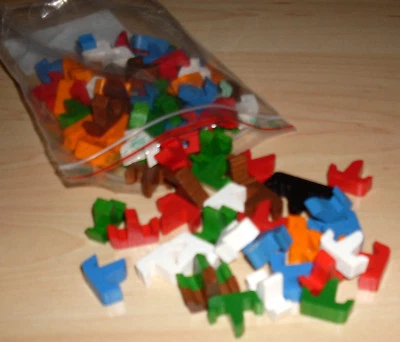 Siedler von Catan Viking Figuren Seefahrer aus Holz Wiking Schiffe Steine Neu