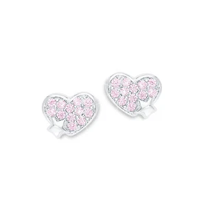 Prinzessin Lillifee Mädchen kleine Herz Ohrstecker mit Stern Zirkonia Silber 925 - Bild 1 von 2
