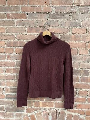 Vtg Ralph Lauren Collection Womens Sweater, Sz Medium Slim, Maroon 100% Cashmere - Image 1 of 4
