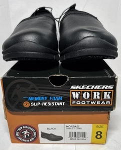 Skechers Women's Size 8 Slip Slip-Resistant Work Shoe Memory Foam, Black - Picture 1 of 9