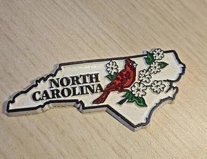 Vintage North Carolina Rubber Magnet State Maps Magnetic Collectible - Picture 1 of 3