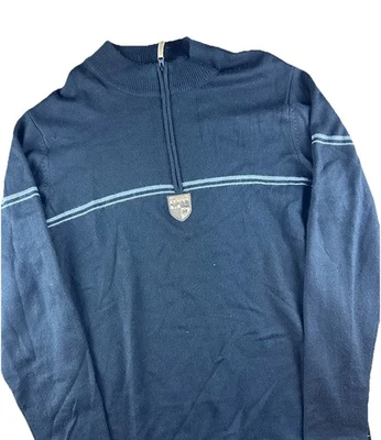 Obermeyer Sweater Mens XL Black Merino Wool Acrylic Blend Ski 1/2 Zip Pullover - Image 1 of 4