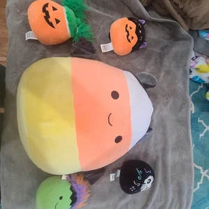 Squishmallows Halloween Stuffies - 4 5" and 1 Large Kandy Korn, Defina, Pumpkin - Picture 1 of 21