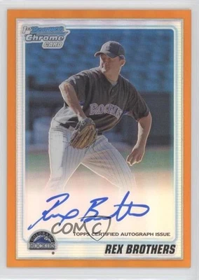 2010 Bowman Chrome Prospects Orange Refractor Auto /25 Rex Brothers #BCP92 Auto - Image 1 of 2