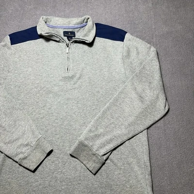 Brooks Brothers 346 Mens 1/4 Zip Light Gray Sweater Size Medium M - Image 1 of 4