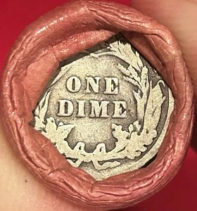 VERSIEGELTE WEIZEN CENT MIX ROLLE MIT SILBER LIBERTY DIME & INDIAN HEAD PENNY ENDS LOT - Bild 1 von 3