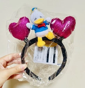 Japan Tokyo Disney Resort Donald Duck Quacky Celebration Herz Plüsch Stirnband - Bild 1 von 3
