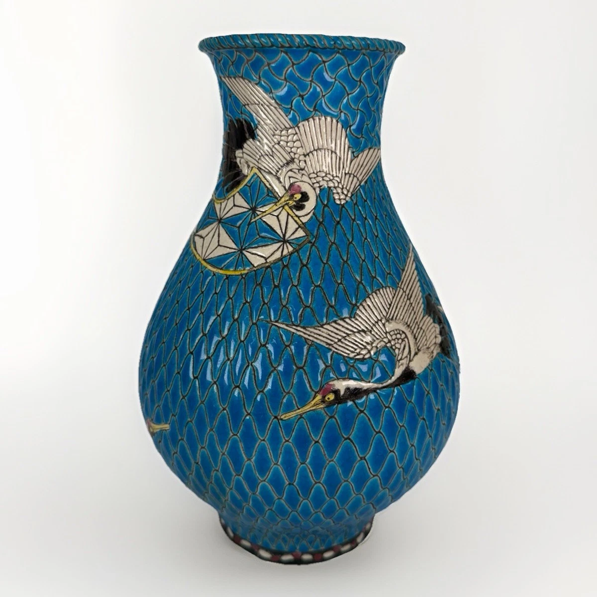 蓝色日本古董花瓶| eBay