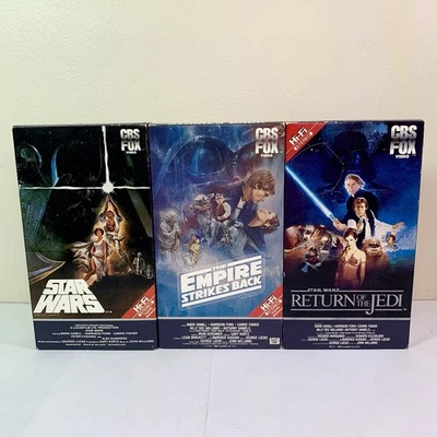 Vintage Star Wars Trilogy CBS FOX Red Label Hi-Fi VHS Cassette Tape Set - Image 1 of 4