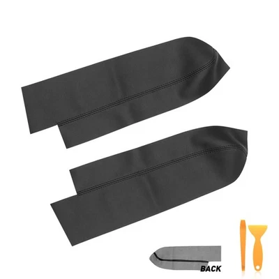 Front Door Panel Armrest Cover Synthetic Leather for Honda CR-V CRV 07-12 Black - Image 1 of 4