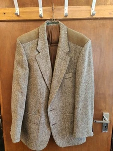 Vintage Harris Tweed Dunn & Co Somerset Blazer Herringbone 70s/80s - Picture 1 of 24