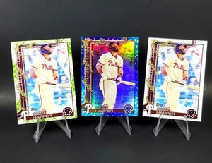 Bryce Harper SP 2025 Topps Holiday Blue Metallic Glitter Green Plaid Exclusives - Picture 1 of 8