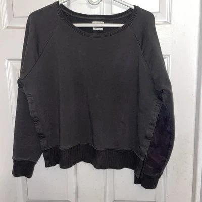 Rag & Bone Crewneck Mens M Sweatshirt Snap Up Sides Casual Pullover Black Party - Image 1 of 4