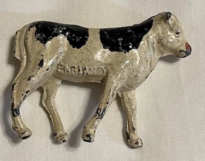 Antikes J Hill Co weiß/rücken emailliertes Metall Kuh Spielzeug Made in England - Bild 1 von 7