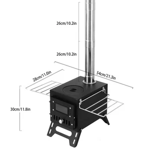 Outdoor Camping Wood Stove Firewood Burner Stainless Steel Folding Heater With Ze 9W7N - Picture 1 of 6