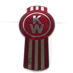 Genuine Kenworth Nameplate Emblem Chrome Red Hood Assembly Logo L53-1002 1585 - Picture 1 of 8
