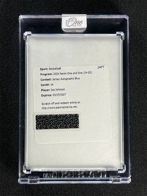 Camiseta deportiva Panini One And One Joe Johnson 2024-25 parche azul redención automática/49 Foto 1 de 3