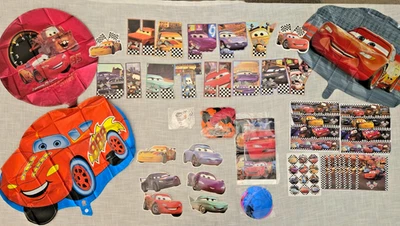 Pixar Cars Party Supplies Set Birthday Decor 38x58" Backdrop Balloon Garland etc - Image 1 of 4