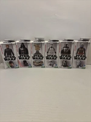 Bundle of 6 Star Wars 6-Inch Action Figures - Luke Vader Grogu Mandalorian- New - Image 1 of 4