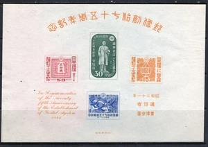 JAPAN Sc#378a S/S 1946 Postal Service 75th Anniversary MNH (slightly wrinkled) - Picture 1 of 2