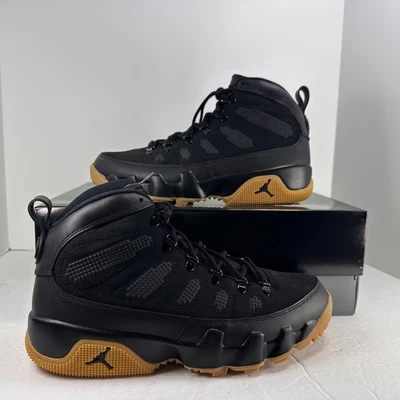 Nike Air Jordan 9 Retro Botas Zapatos - Negro/Goma Marrón Claro (AR4491-025) Nuevo Foto 1 de 4