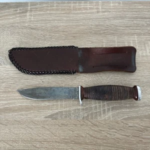 Schrade-Walden NY USA H-15 Fixed Blade Knife with Sheath Vintage - Picture 1 of 8