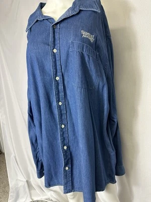 Vintage Gear for Sports Mens Size XXL Blue Button Up Denim Shirt  Samuel Adams - Image 1 of 4