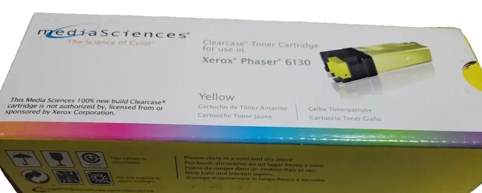 Toner amarelo Media Sciences para Xerox Phaser 6130 (novo na caixa) - Imagem 1 de 4