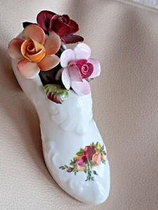 Royal Albert Country Rose Flower Posy Boot Ornament - Picture 1 of 11