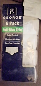 Slips mit voller Leibhöhe ~ 6er Pack weiß ~ von George ~ Ihre Wahl ~ Herrengrößen ~ Neu im Paket. - Bild 1 von 1