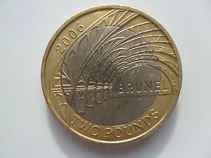 2006 £2 COIN UK TWO POUNDS ISAMBARD BRUNEL PADDINGTON RAILWAY STATION BIMETALLIC - Picture 1 of 10