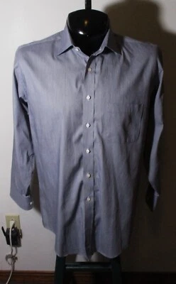 SAKS FIFTH AVENUE Gray Long Sleeve Dress Shirt Size 16/32-33 - Image 1 of 4