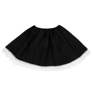 Black Costume Skirt White Lace -Gothic Vampire Lolita French Maid Waitress Dress - Picture 1 of 3