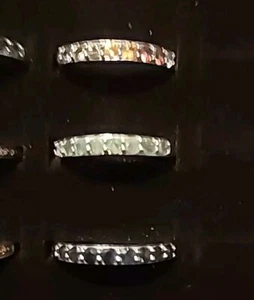 Rings SS 925 With Crystals Set Of 3 Sized 7+ - Picture 1 of 4