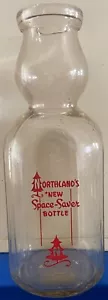 Northlands Dairy Space Saving Cream Top Quart Milk Bottle 1945 Des Moines Iowa - Picture 1 of 4
