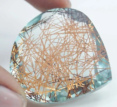 Natural EGL Certified 126.30 Ct Pear  Cut Yellow Rutilated Quartz Loose Gemstone - Image 1 of 4