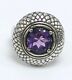 Ross Simons Round Purple Amethyst Sterling Sipver 925 Statement Ring size 7